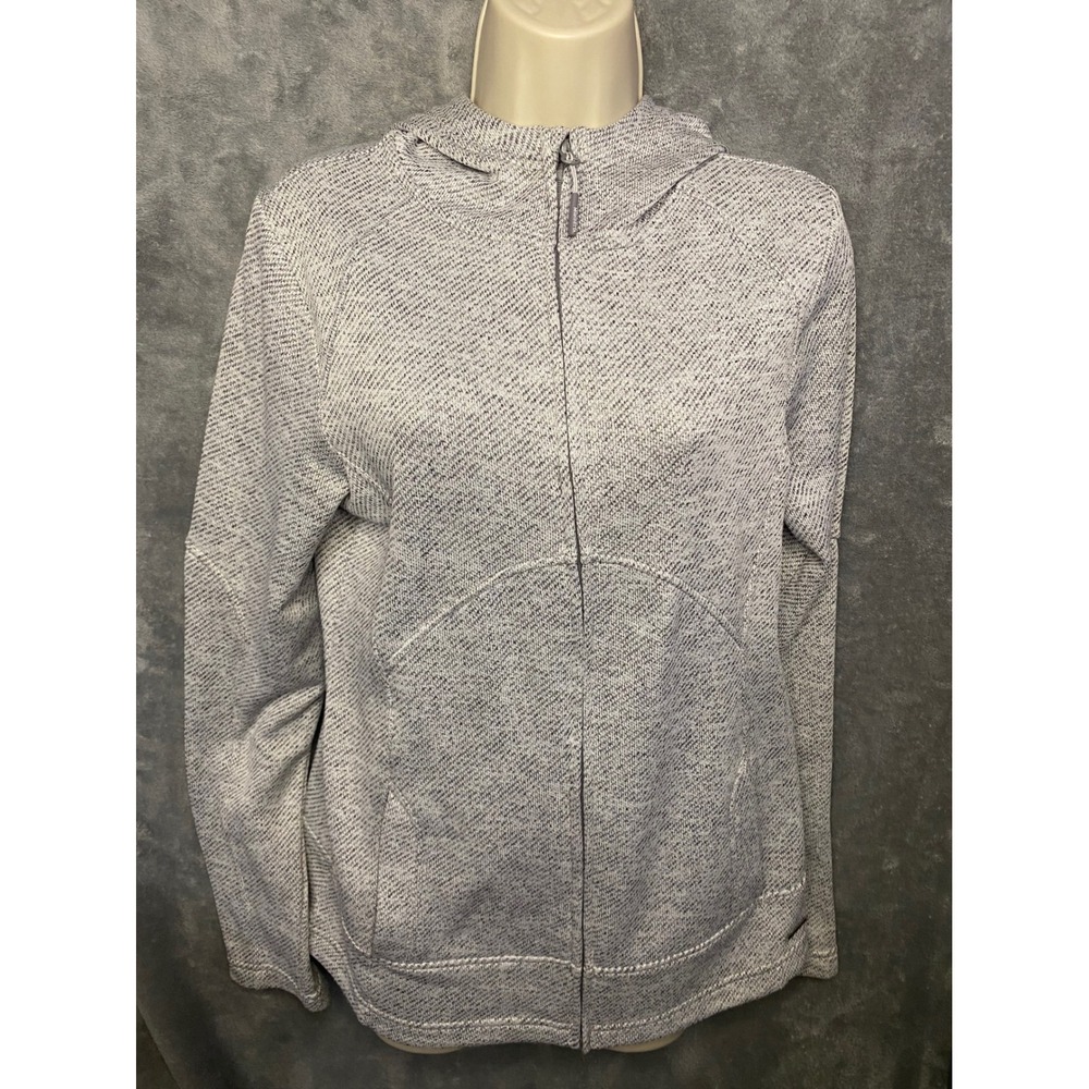 Mondetta Heathered Full Zip Hoodie‎ Jacket Gray Textured Athletic Women's M